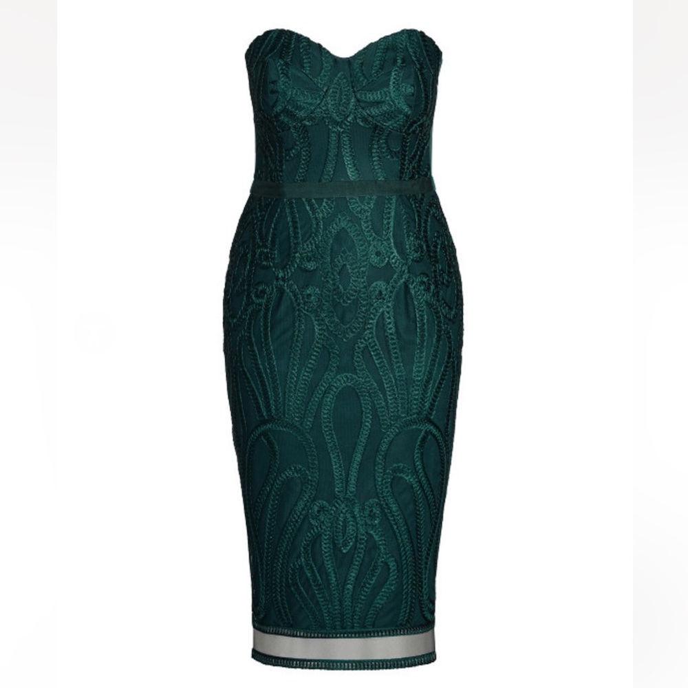City Chic Antonia Dress - emerald